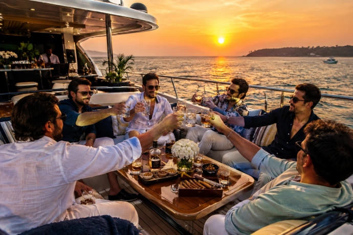Golden Hour Yacht Toast
