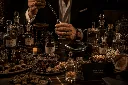 Perfume crafting at an apothecary table.webp