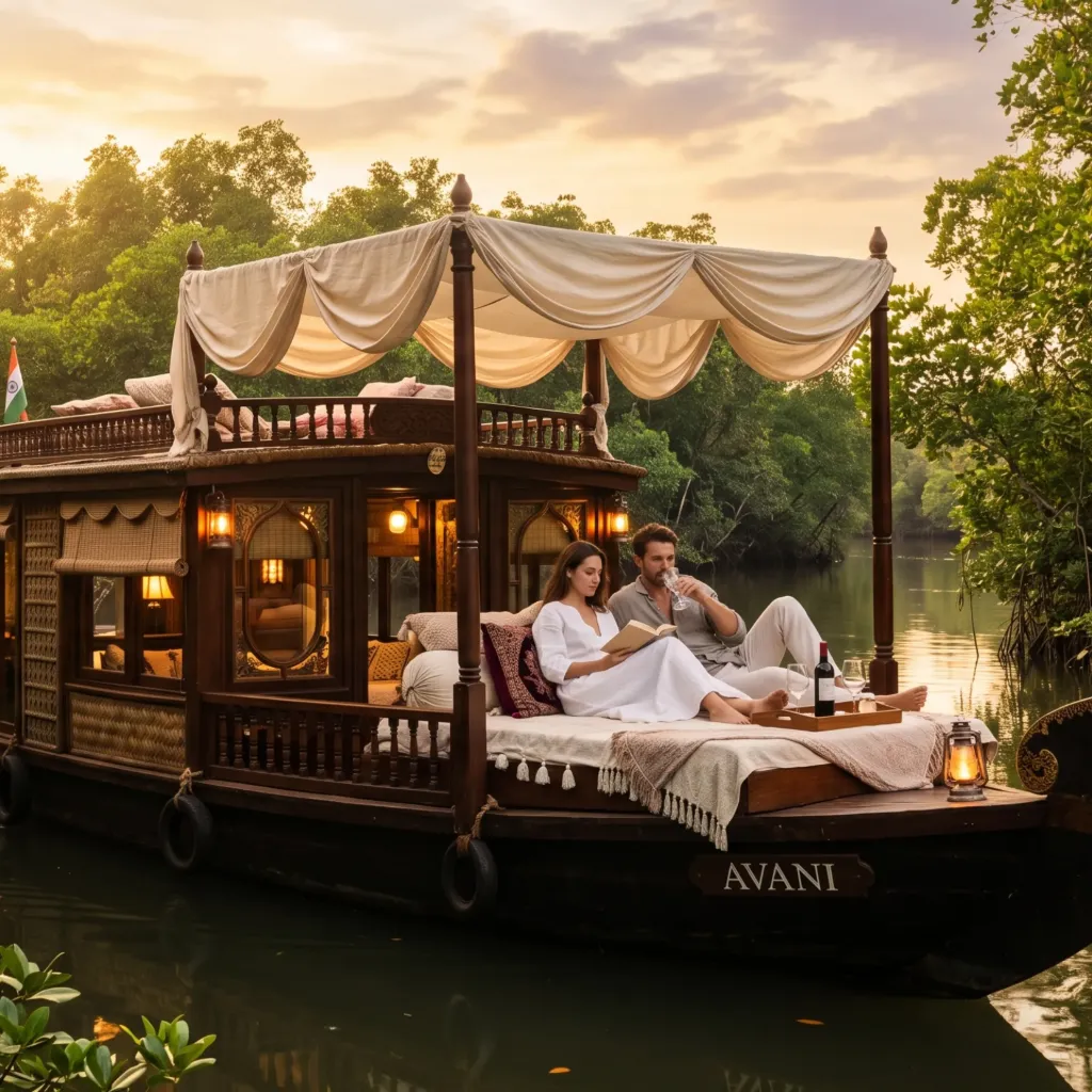 The Ethereal Estuary: Heritage Wooden Houseboat