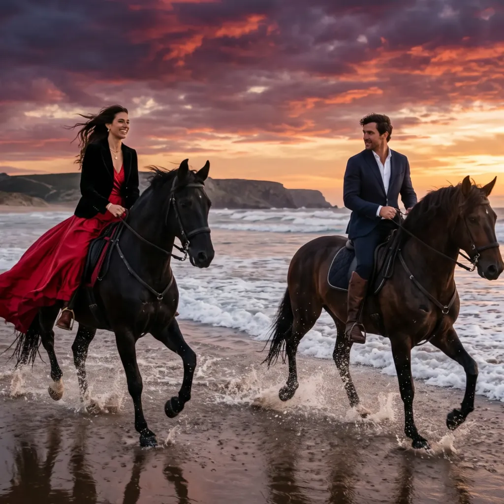 Equestrian Twilight: Private Beach Ride