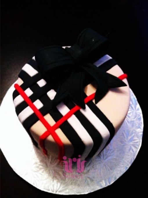 Black Bow Burberry Cake