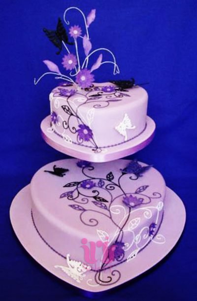 Butterflies and Purple Heart Cake