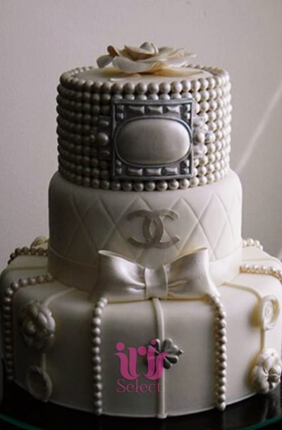 Chanel Tiered Bridal Shower Cake