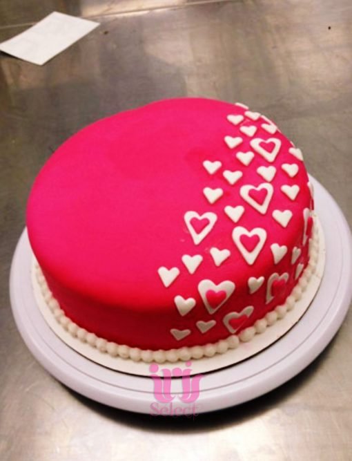 Hot Pink Heart Cake