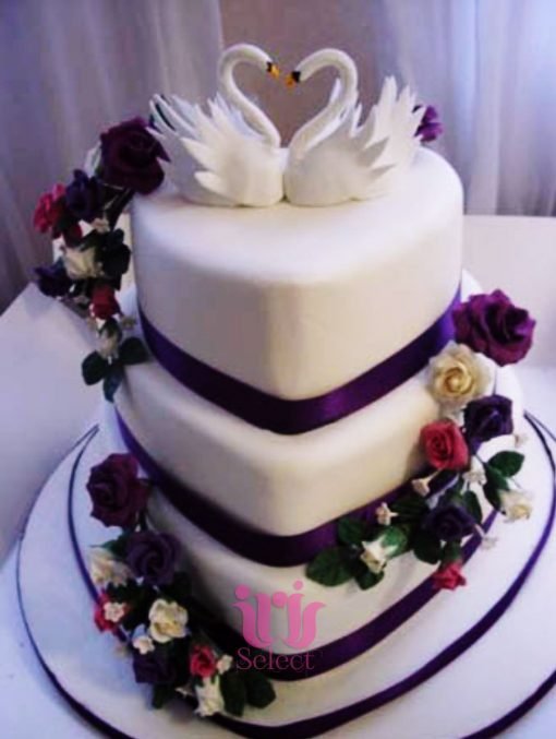 Kissing Swans Love Cake