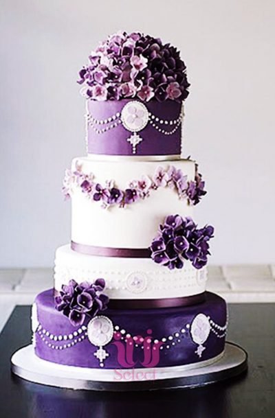 Lavender And White Gem Cake