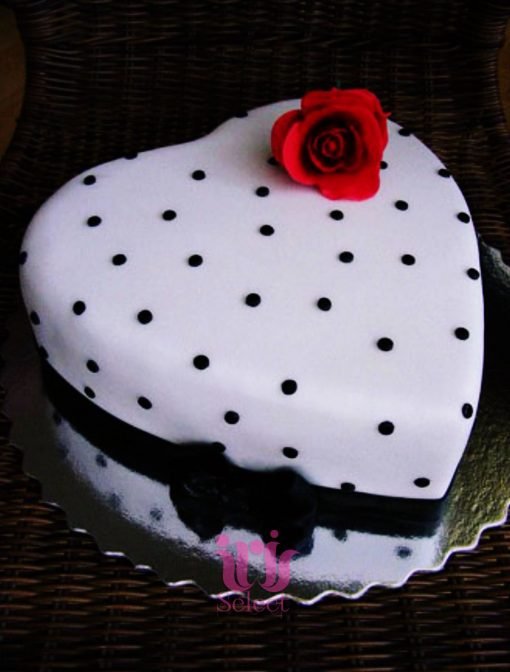 Polka Dotted Heart Cake