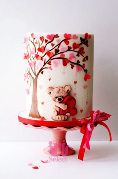 Teddy Bear Hearts Cake